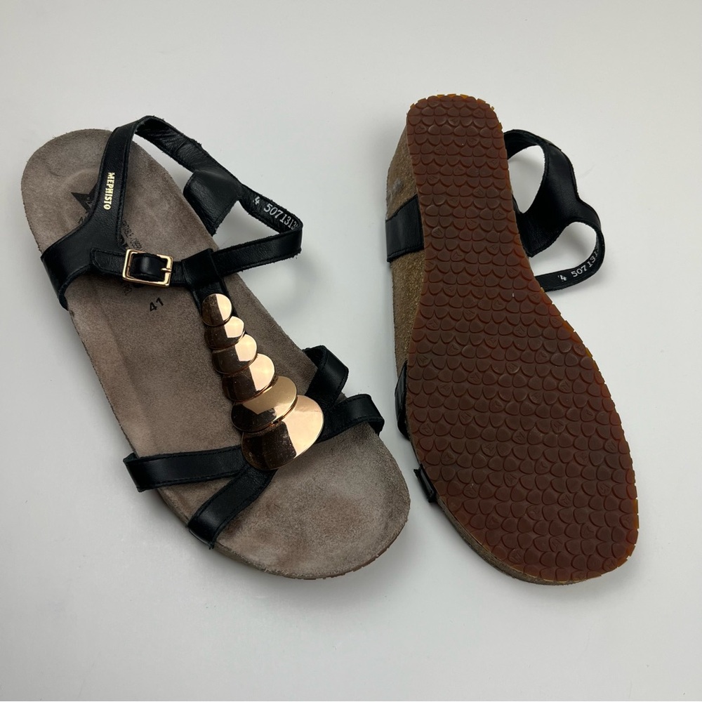Mephisto Sandal Irma Old Black Sandal ‎ Womens Size 41 US Size 11 Summer Coastal